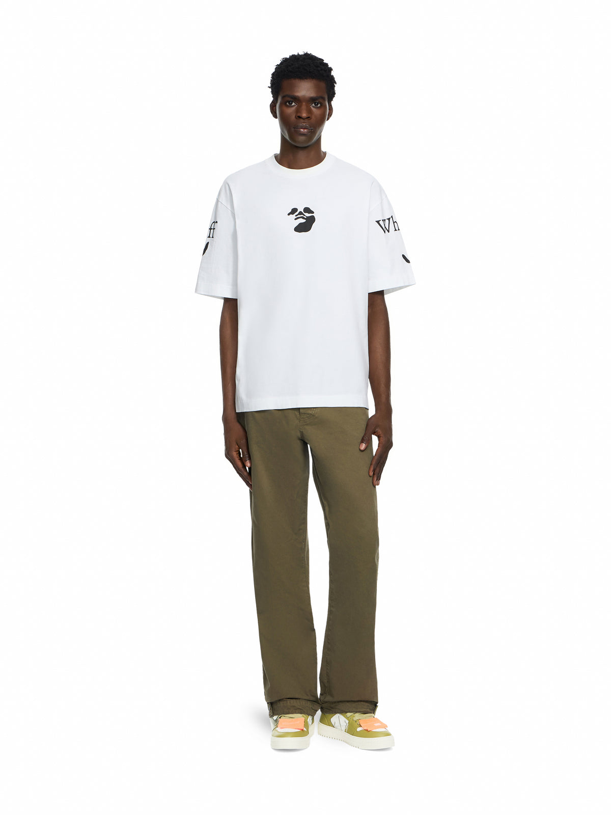 OFF WHITE Swimming Logo Garment-Dyed Carpenter Pants DUSTY OLIVE 44MCF04SF26F001