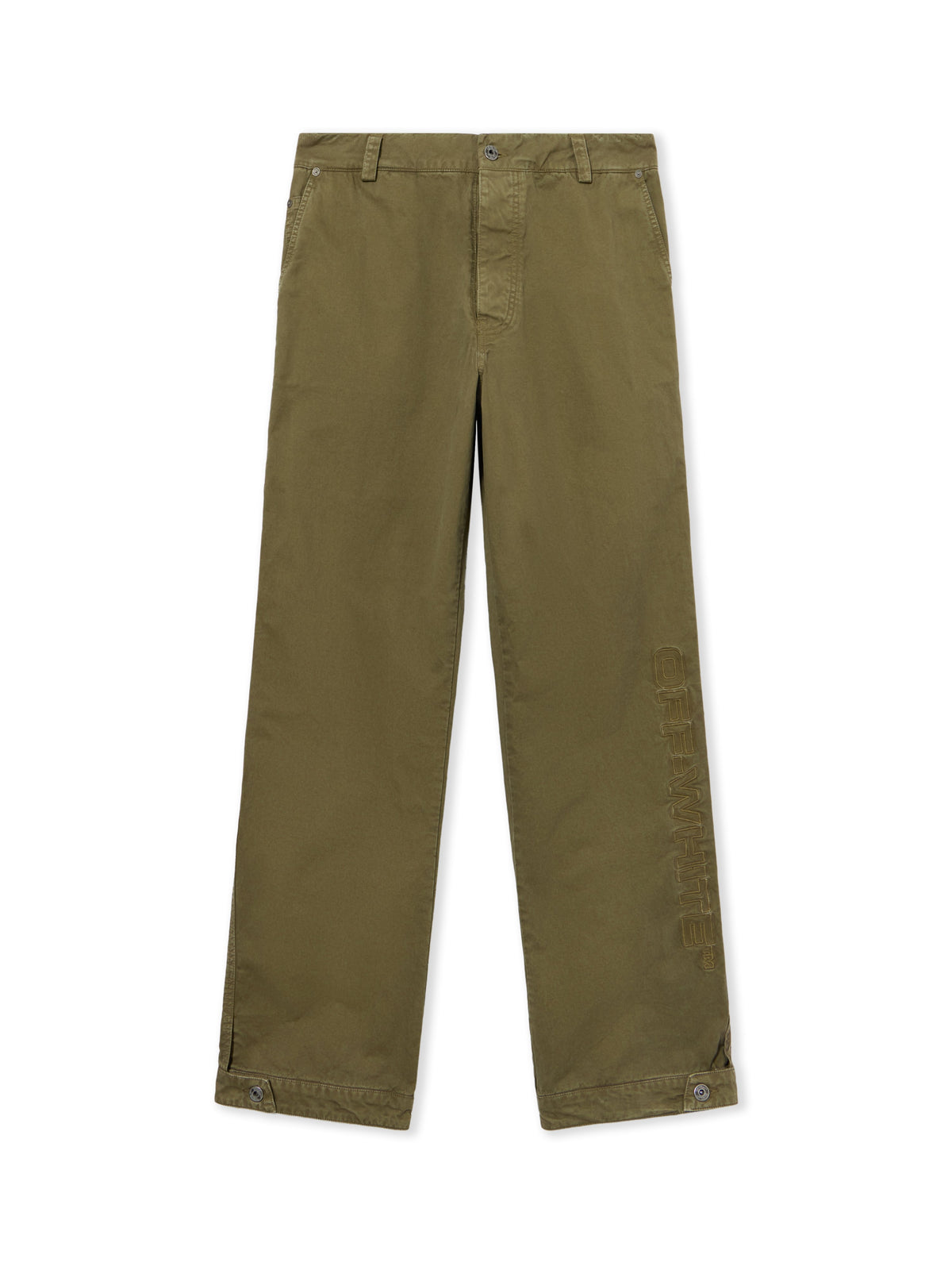 OFF WHITE Swimming Logo Garment-Dyed Carpenter Pants DUSTY OLIVE 44MCF04SF26F001