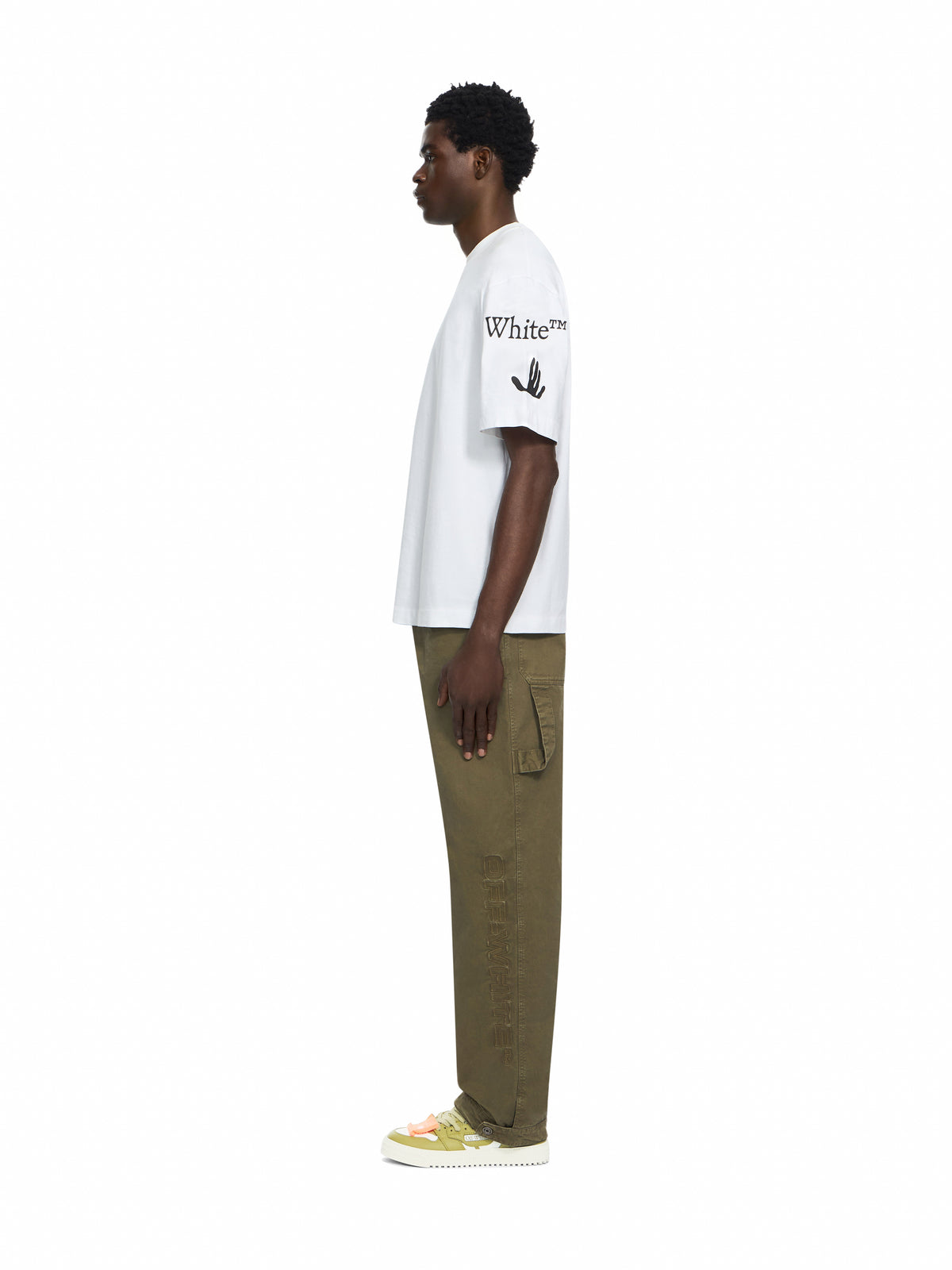 OFF WHITE Swimming Logo Garment-Dyed Carpenter Pants DUSTY OLIVE 44MCF04SF26F001