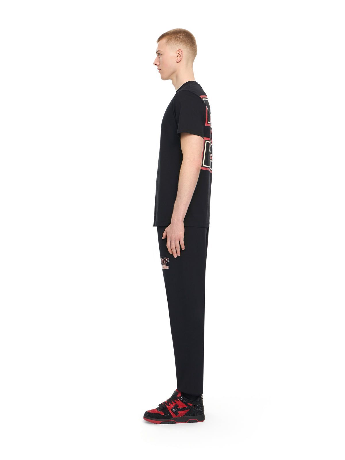 OFF WHITE Off-White™ c/o AC Milan Cuffed Sweatpants BLACK RED 44MCH057G25F001
