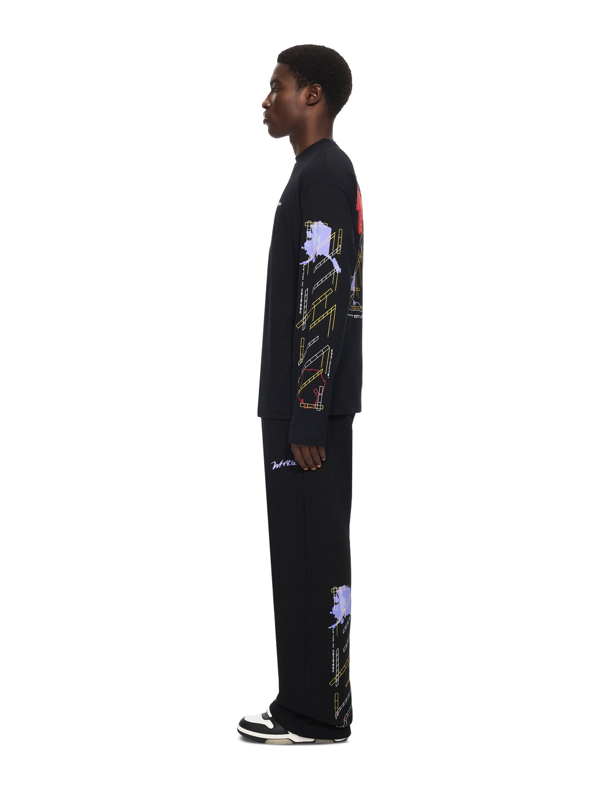 OFF WHITE Archigeography Arrow Sweatpants BLACK 44MCH05AF26F004