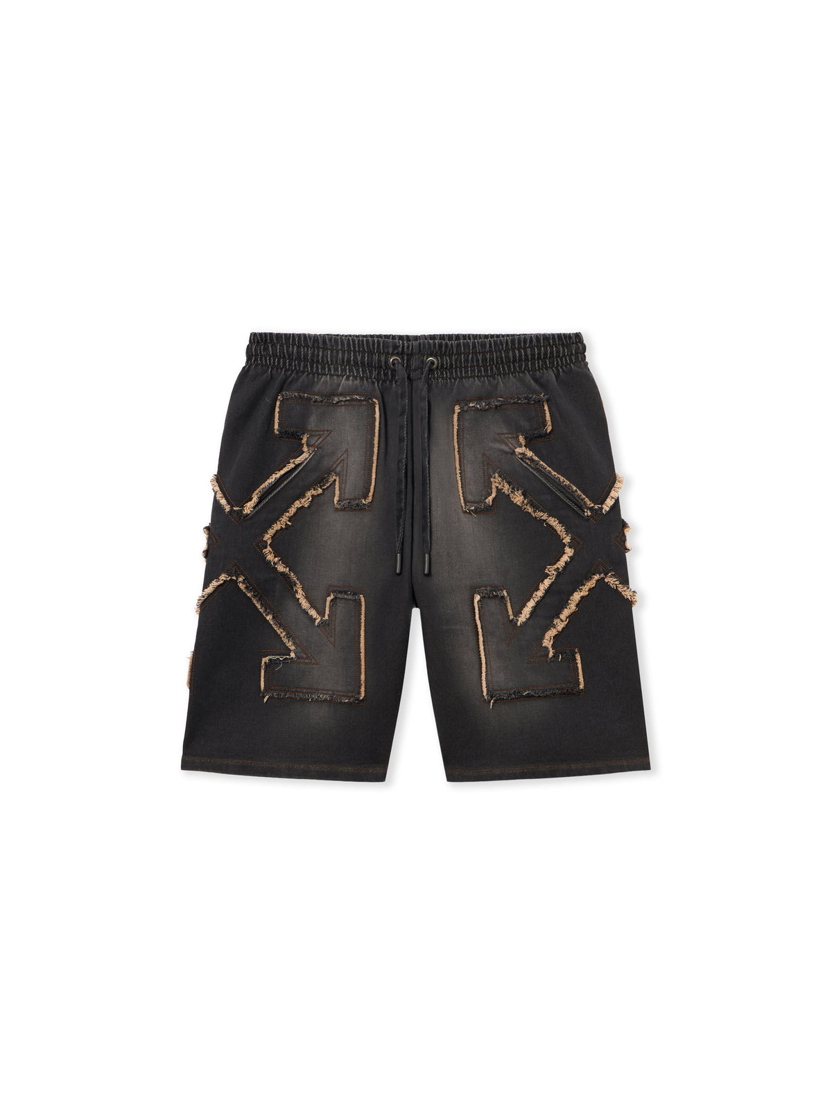 OFF WHITE Distressed Arrow Skate Sweatshorts HIGHLIGHTED BLACK 44MCI013S26D001