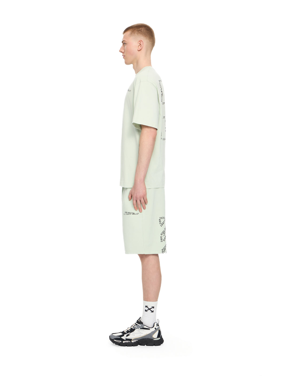 OFF WHITE Type Diagonal Skate Sweatshorts FADE OUT MINT 44MCI013S26F00B
