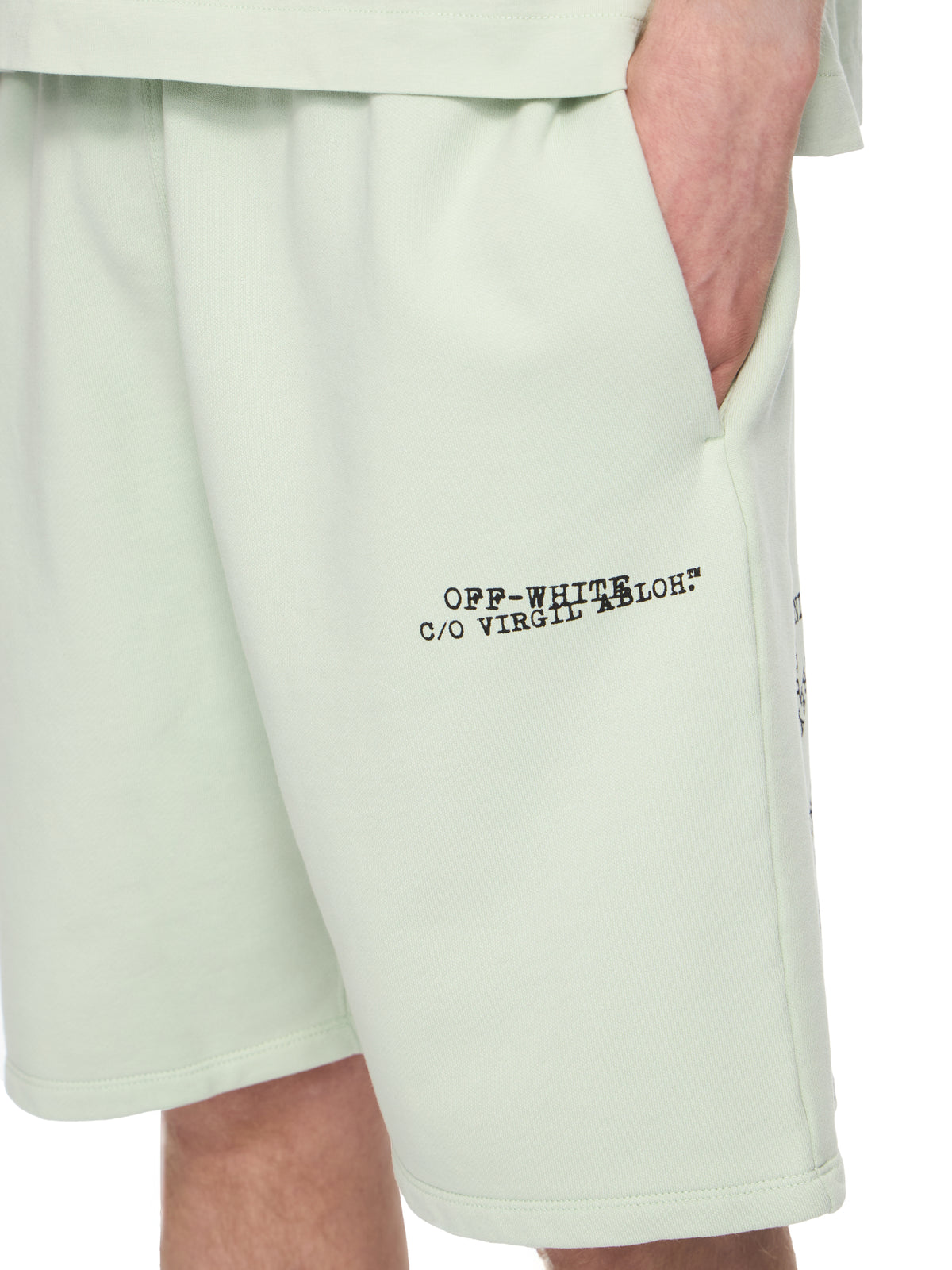 OFF WHITE Type Diagonal Skate Sweatshorts FADE OUT MINT 44MCI013S26F00B