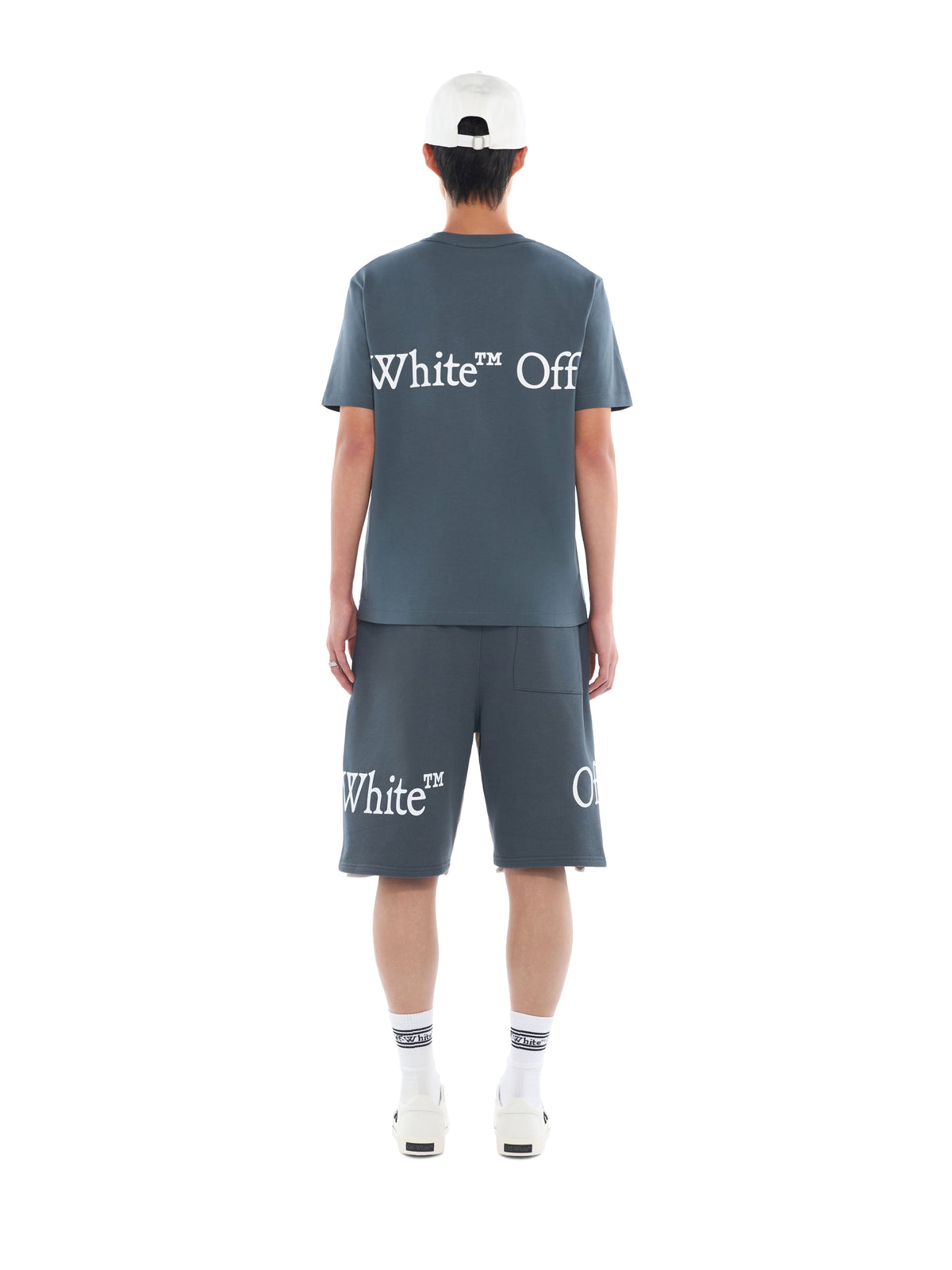 OFF WHITE Bookish Scarf Overlap Skate Sweatshorts DARK SLATE 44MCI01CF26F002