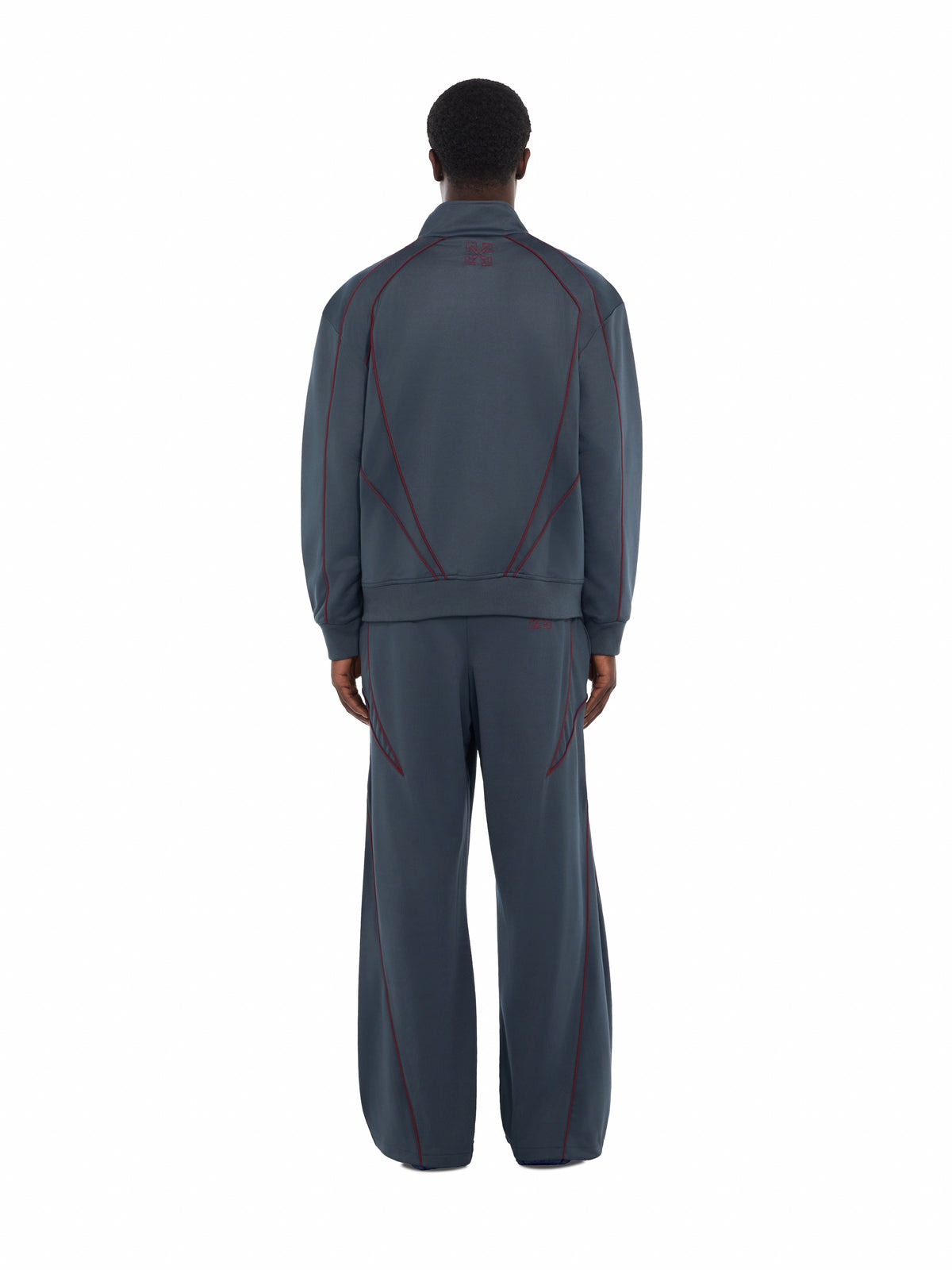 OFF WHITE Staff Script Relaxed Slouchy Track Pants DARK SLATE 44MCJ03PF26J001