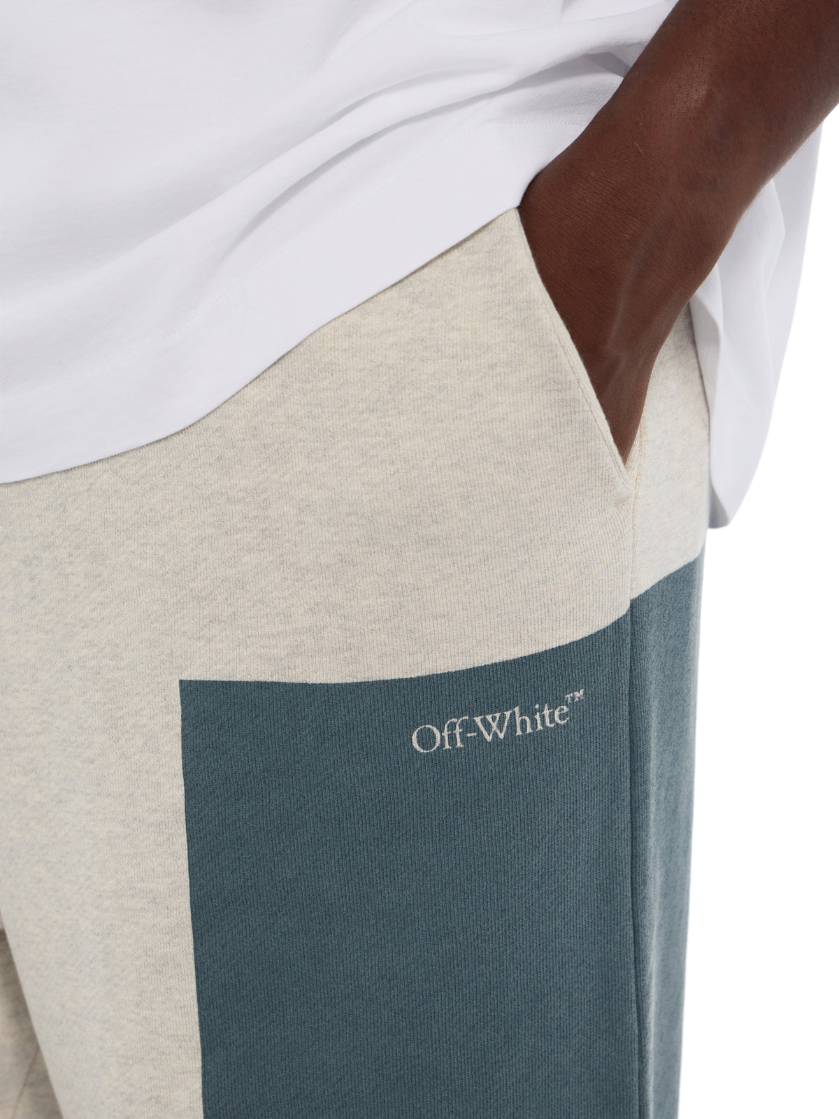 OFF WHITE Negative Big Bookish Relaxed Track Pants GREY MELANGE 44MCJ03QF26F001