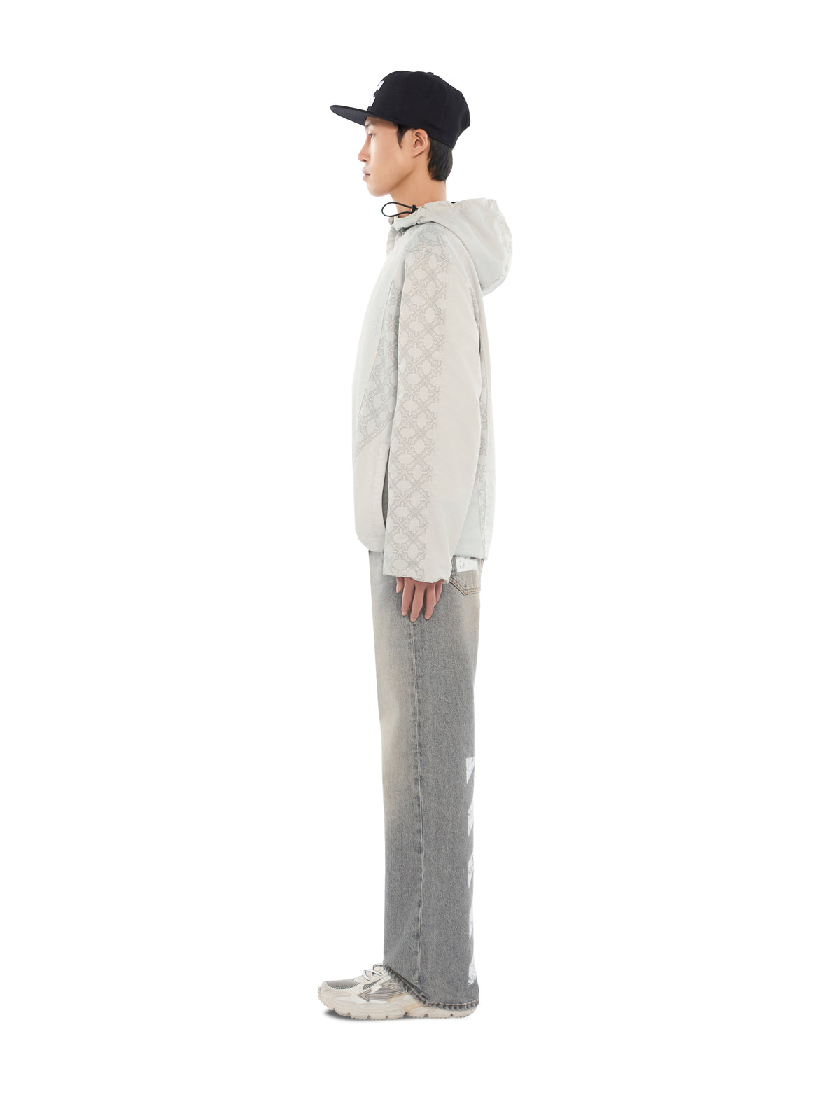 OFF WHITE Off Line Racing Windbreaker LIGHT GRAY 44MEB04IF26F002