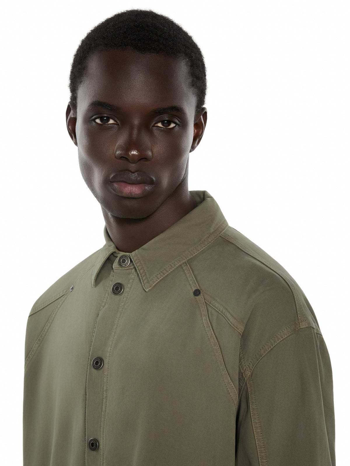 OFF WHITE Racing Staff Sport Overshirt DUSTY OLIVE 44MES01DF26F001