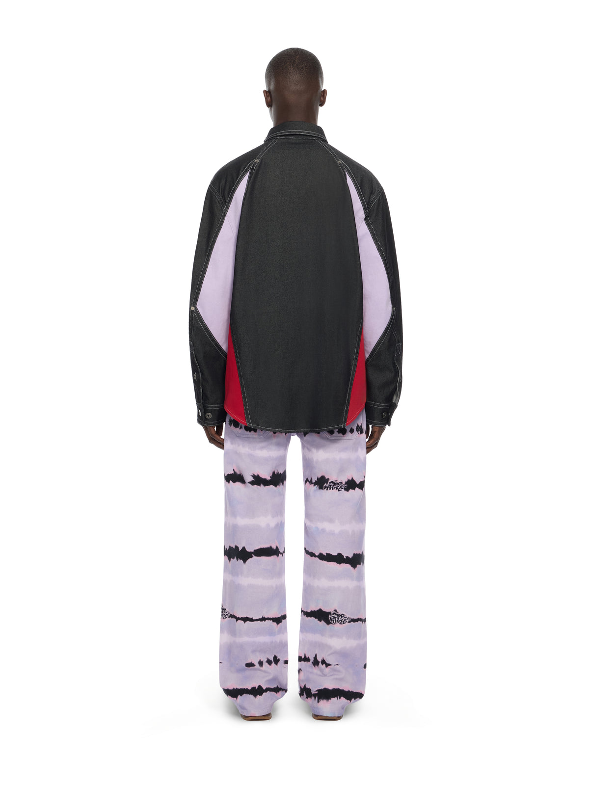 OFF WHITE Color Block Denim Crystal Overshirt BLACK 44MES01DZ26F002