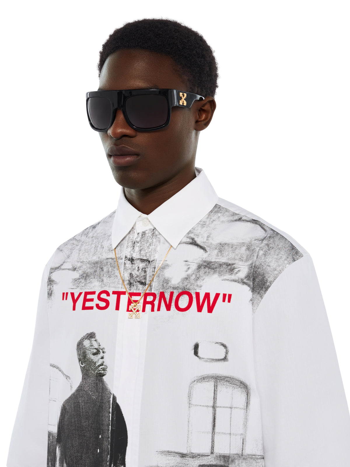 OFF WHITE Mr. Davis Yesternow Regular Short Sleeve Shirt WHITE 44MGA22GW26F001