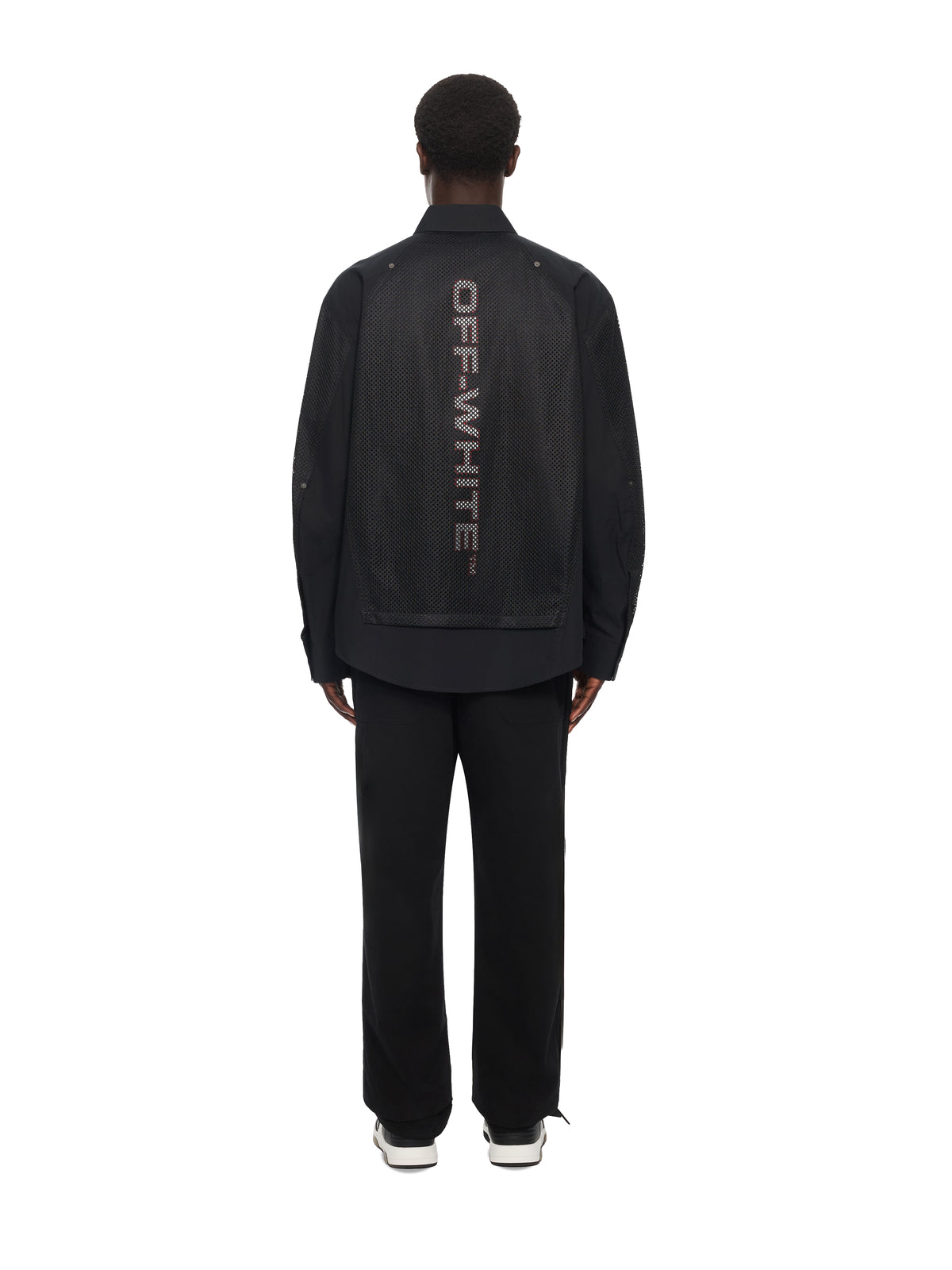 OFF WHITE Racing Staff Mesh Overshirt BLACK 44MGE04RF26F001
