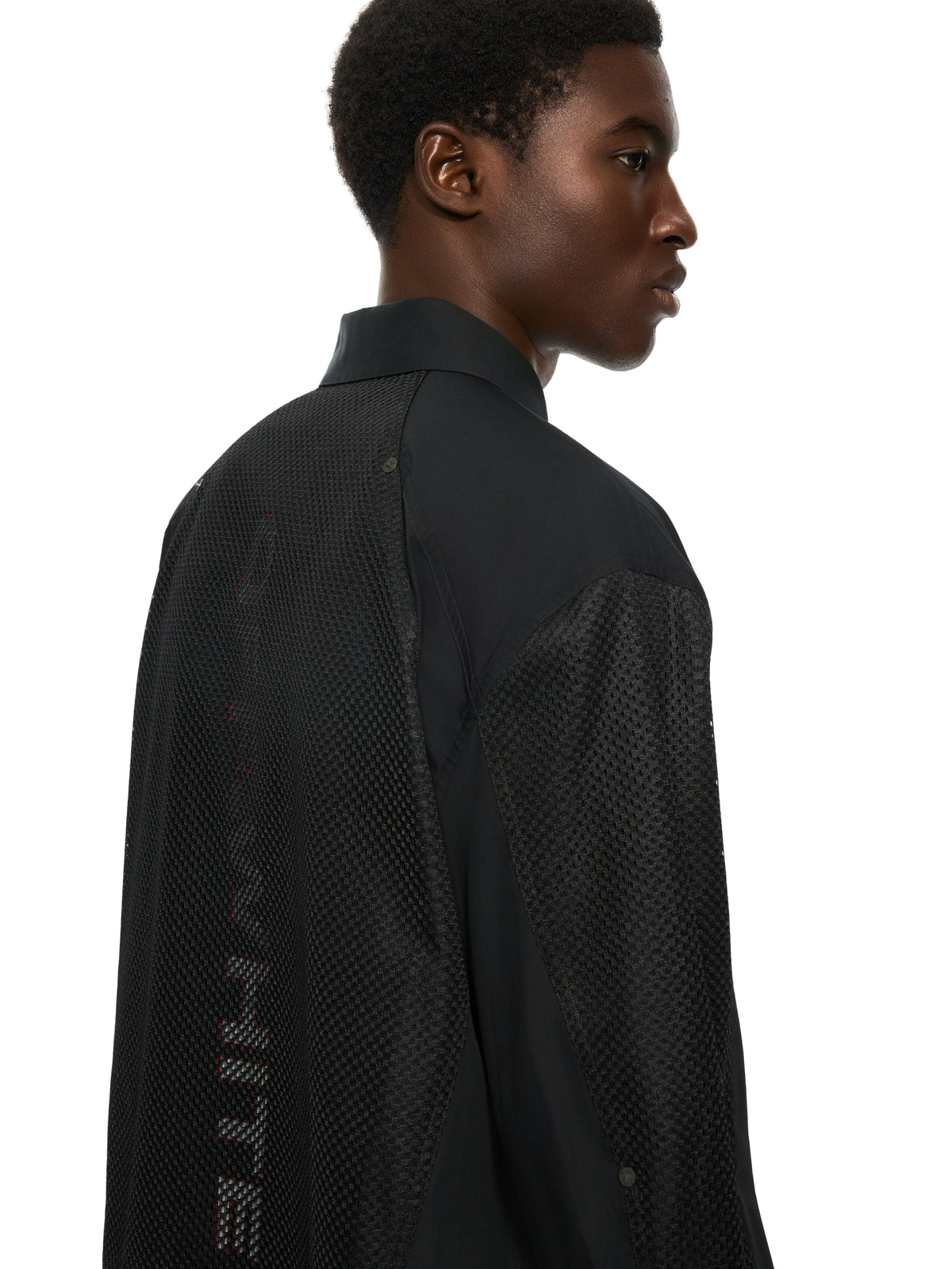 OFF WHITE Racing Staff Mesh Overshirt BLACK 44MGE04RF26F001