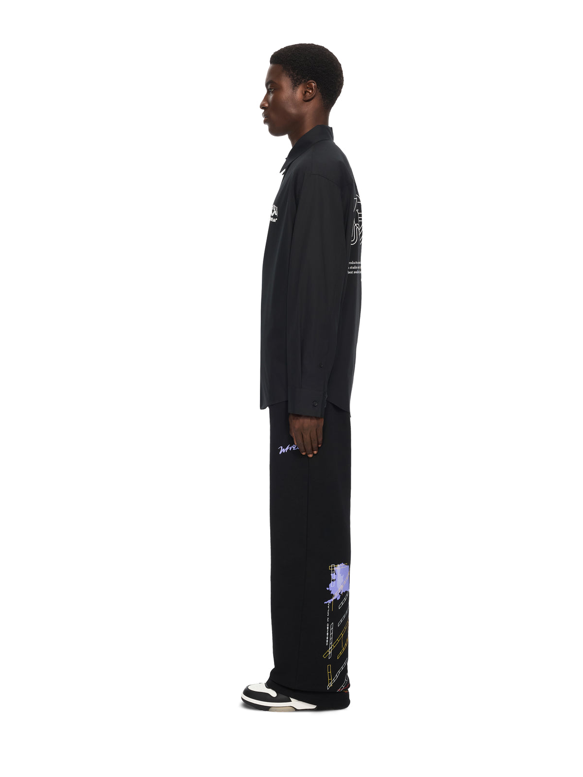 OFF WHITE Off Line Half Arrow Poplin Overshirt BLACK 44MGE055F26F005