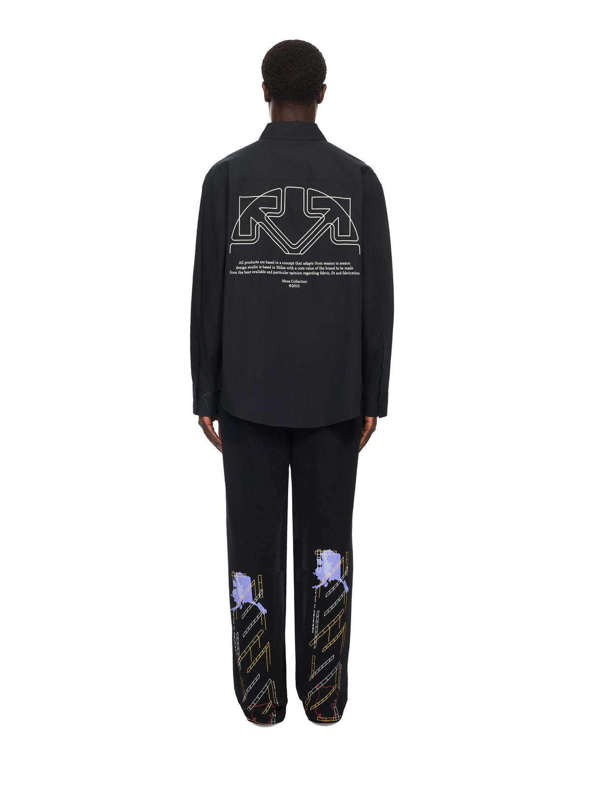 OFF WHITE Off Line Half Arrow Poplin Overshirt BLACK 44MGE055F26F005
