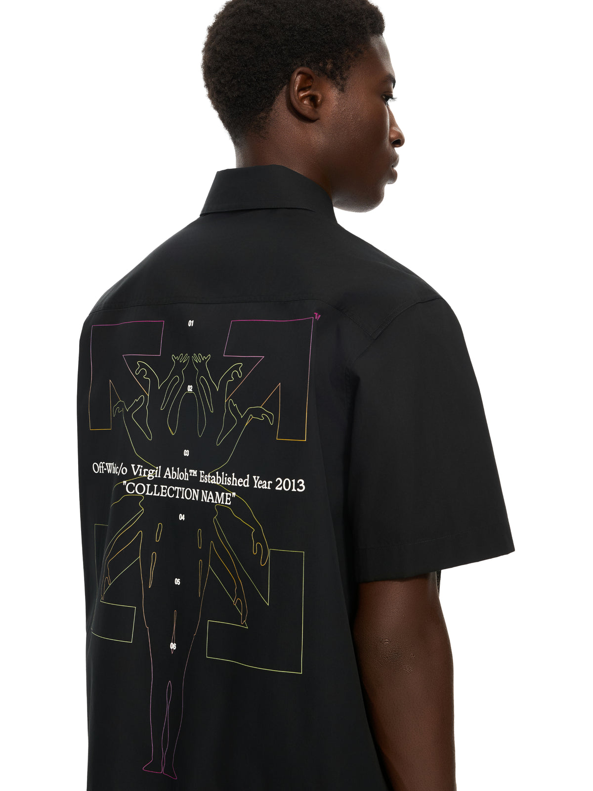 OFF WHITE Chakra Arrow Poplin Slim Bowling Shirt BLACK 44MGG01PF26F003