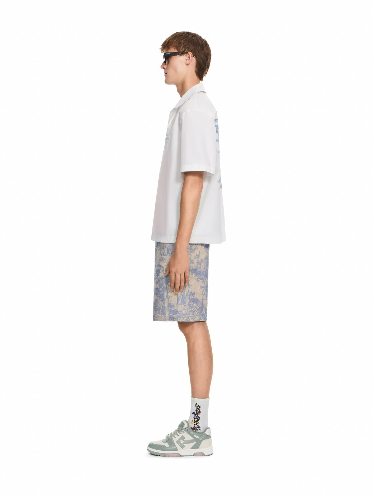 OFF WHITE City Nature Poplin Bowling Shirt WHITE 44MGG01QF26F001