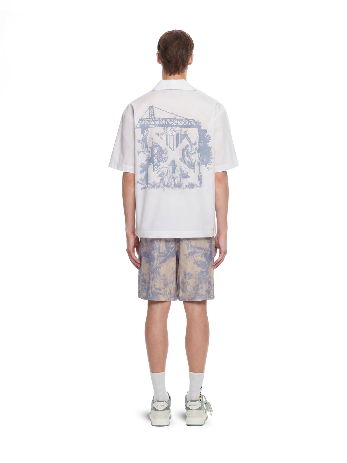 OFF WHITE City Nature Poplin Bowling Shirt WHITE 44MGG01QF26F001