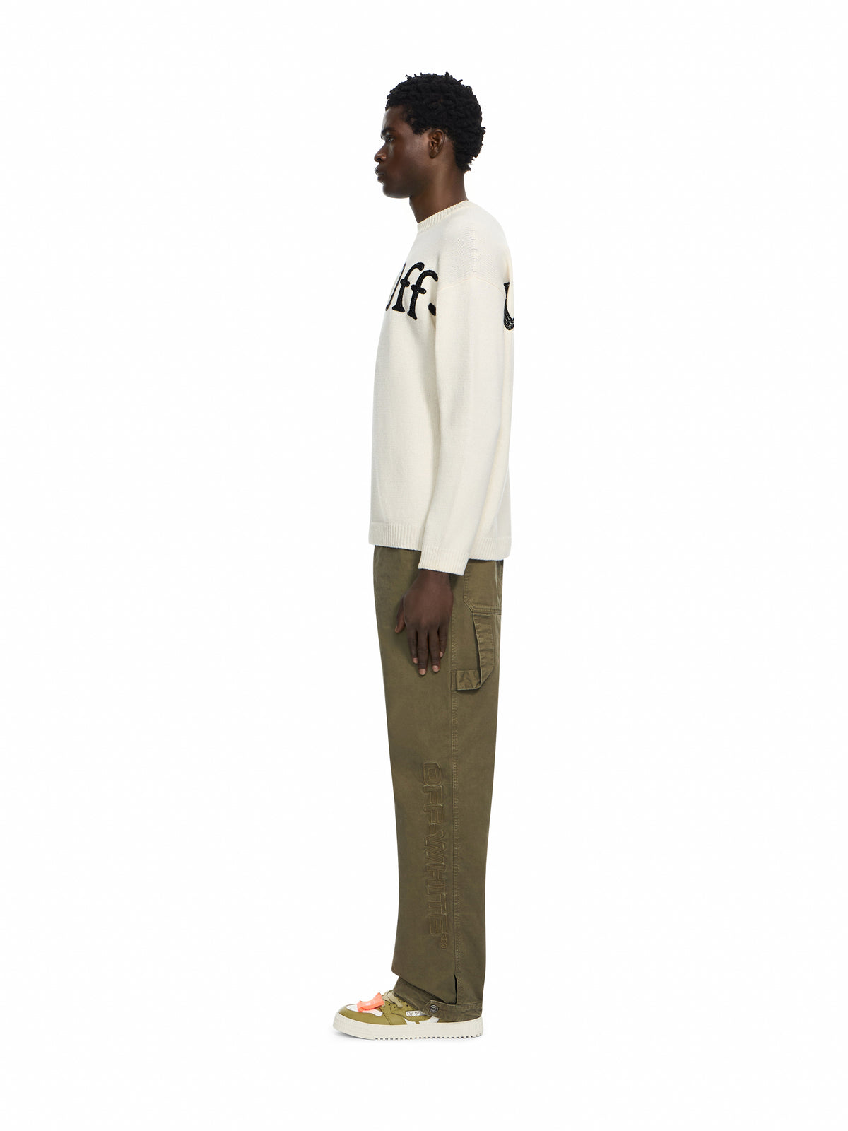 OFF WHITE Bookish Shared Knit Crewneck CREAM 44MHE20QF26K001