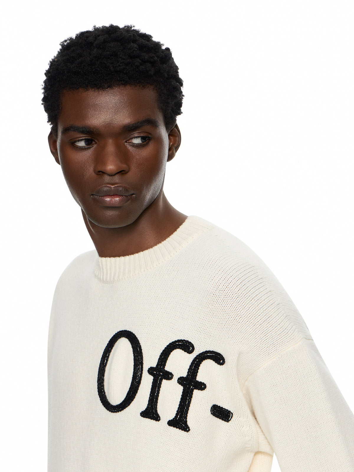 OFF WHITE Bookish Shared Knit Crewneck CREAM 44MHE20QF26K001