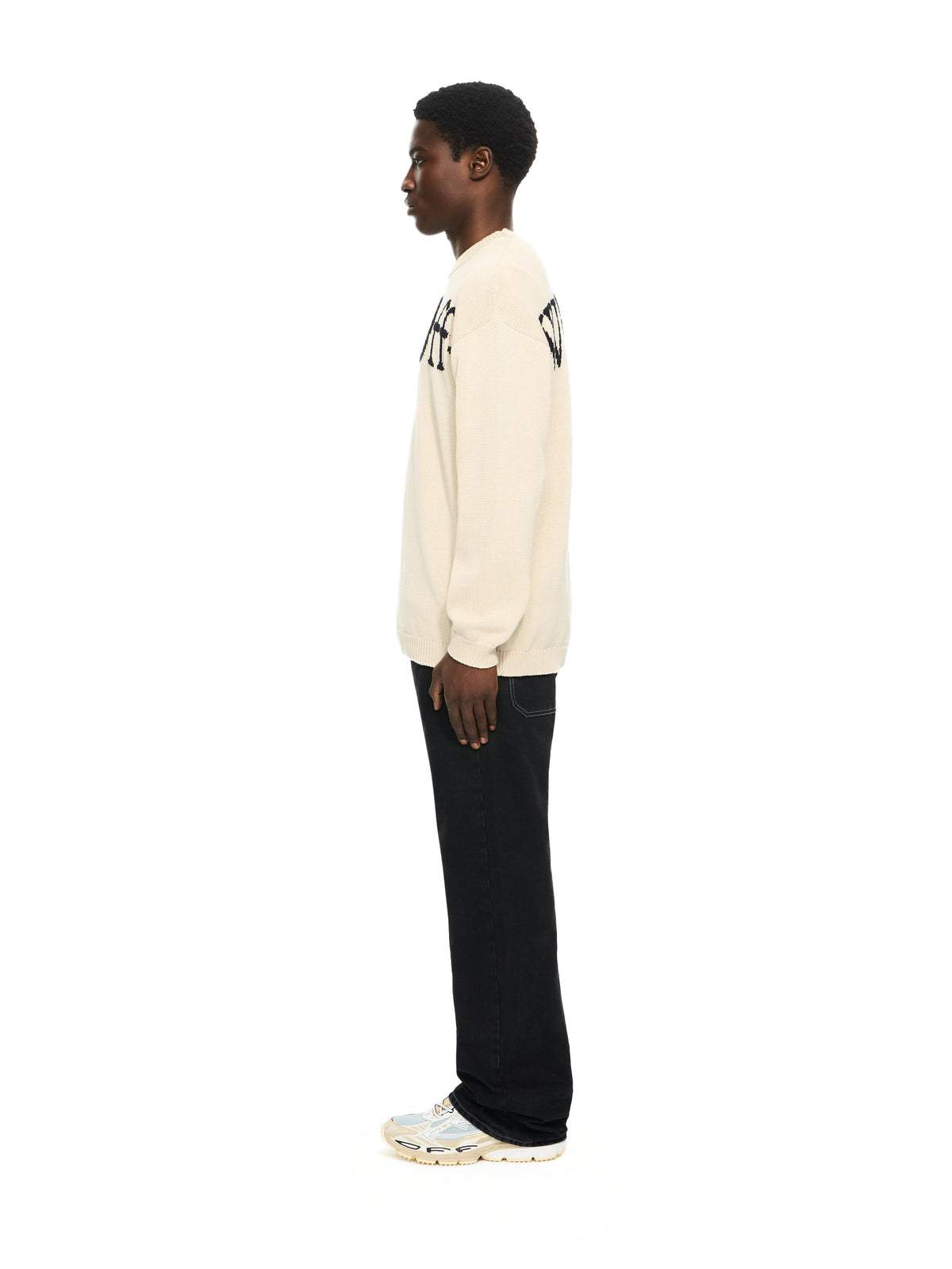 OFF WHITE Bookish Shared Crewneck Sweater CREAM 44MHE20QS26K001