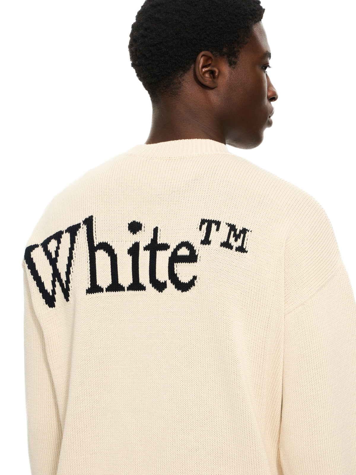OFF WHITE Bookish Shared Crewneck Sweater CREAM 44MHE20QS26K001