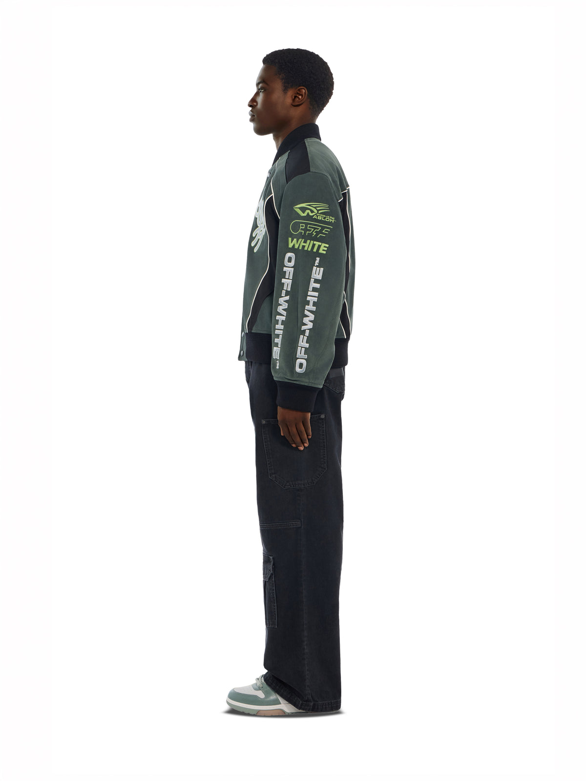OFF WHITE Racing Staff Varsity Jacket CILANTRO 44MJA13ZF26L001