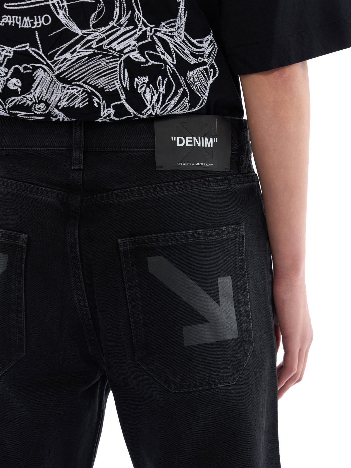 OFF WHITE Half Arrow Slim Jeans STONE RAW BLACK 44MYA18JF26D00E