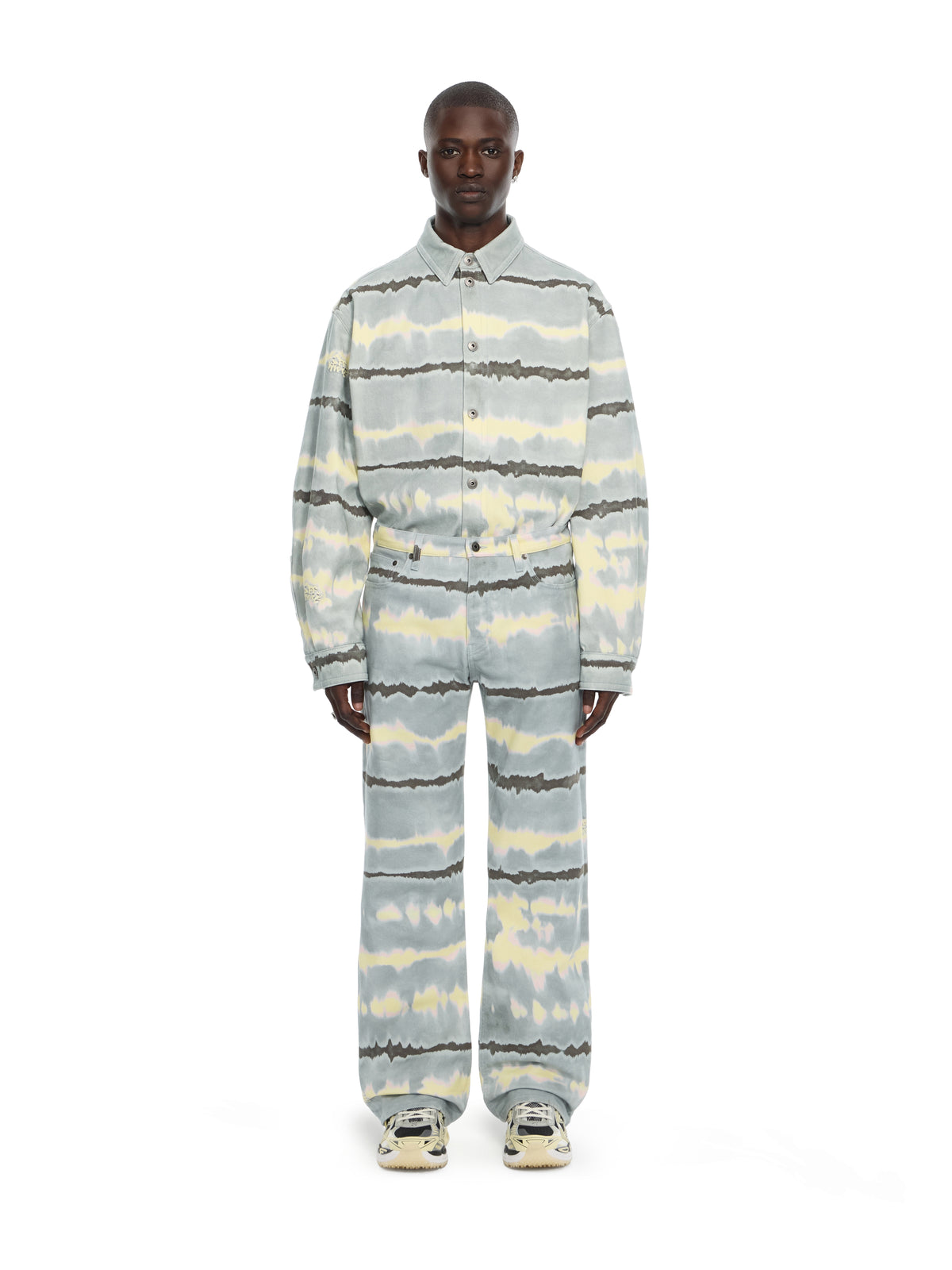 OFF WHITE All-over Tie-dye Slim Relax Jeans BLUE GREY 44MYA18JZ26D004