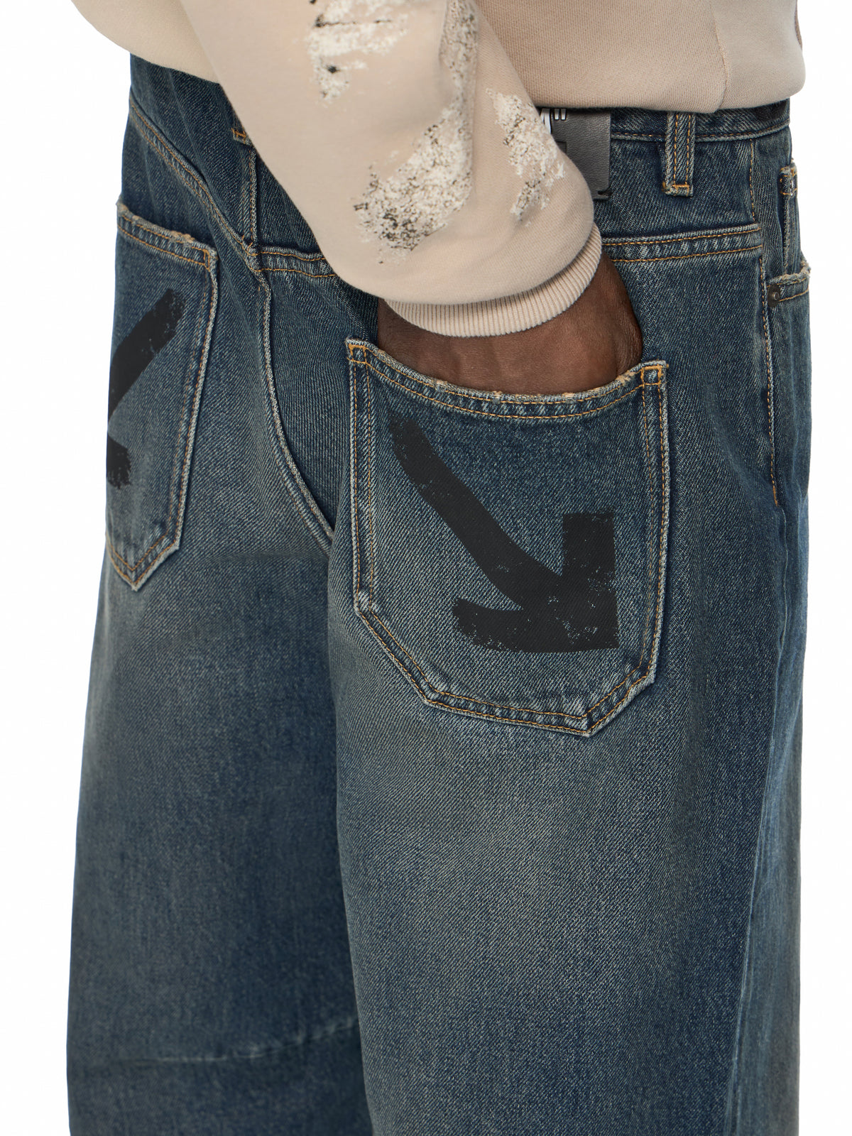 OFF WHITE Half Arrow Tapered Jeans DIRTY DARK BLUE 44MYA19DF26D005
