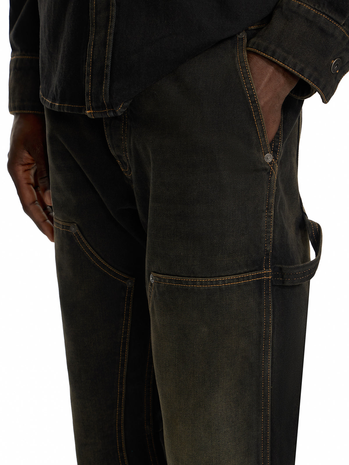 OFF WHITE Half Arrow Flare Carpenter Jeans DIRTY BLACK 44MYA19JF26D002