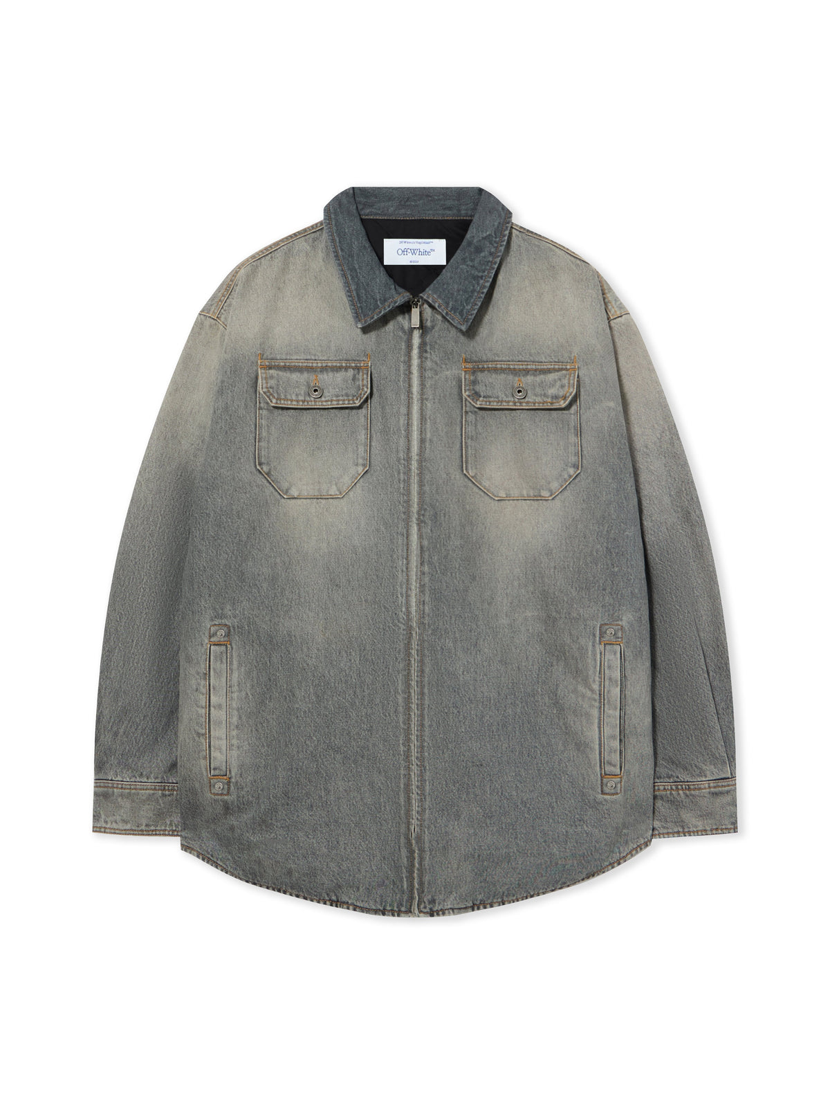 OFF WHITE Bookish Workwear Denim Overshirt SUN FADED GREY 44MYD05WF26D001