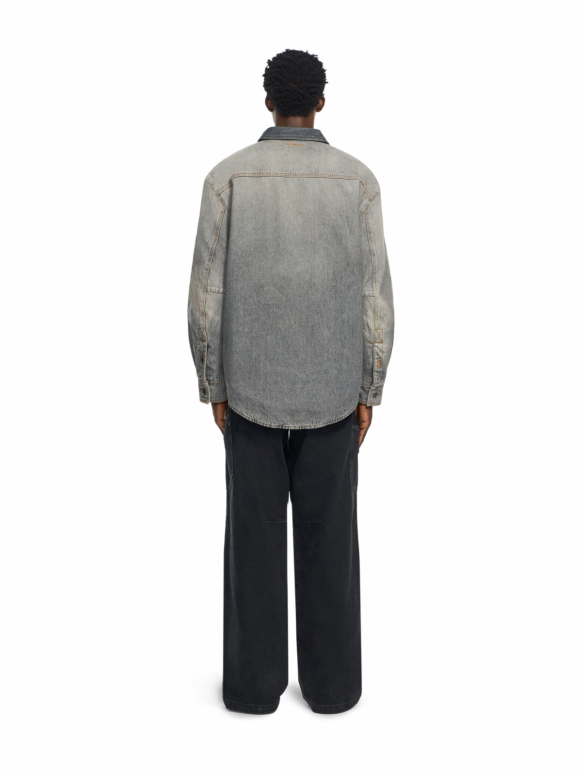 OFF WHITE Bookish Workwear Denim Overshirt SUN FADED GREY 44MYD05WF26D001