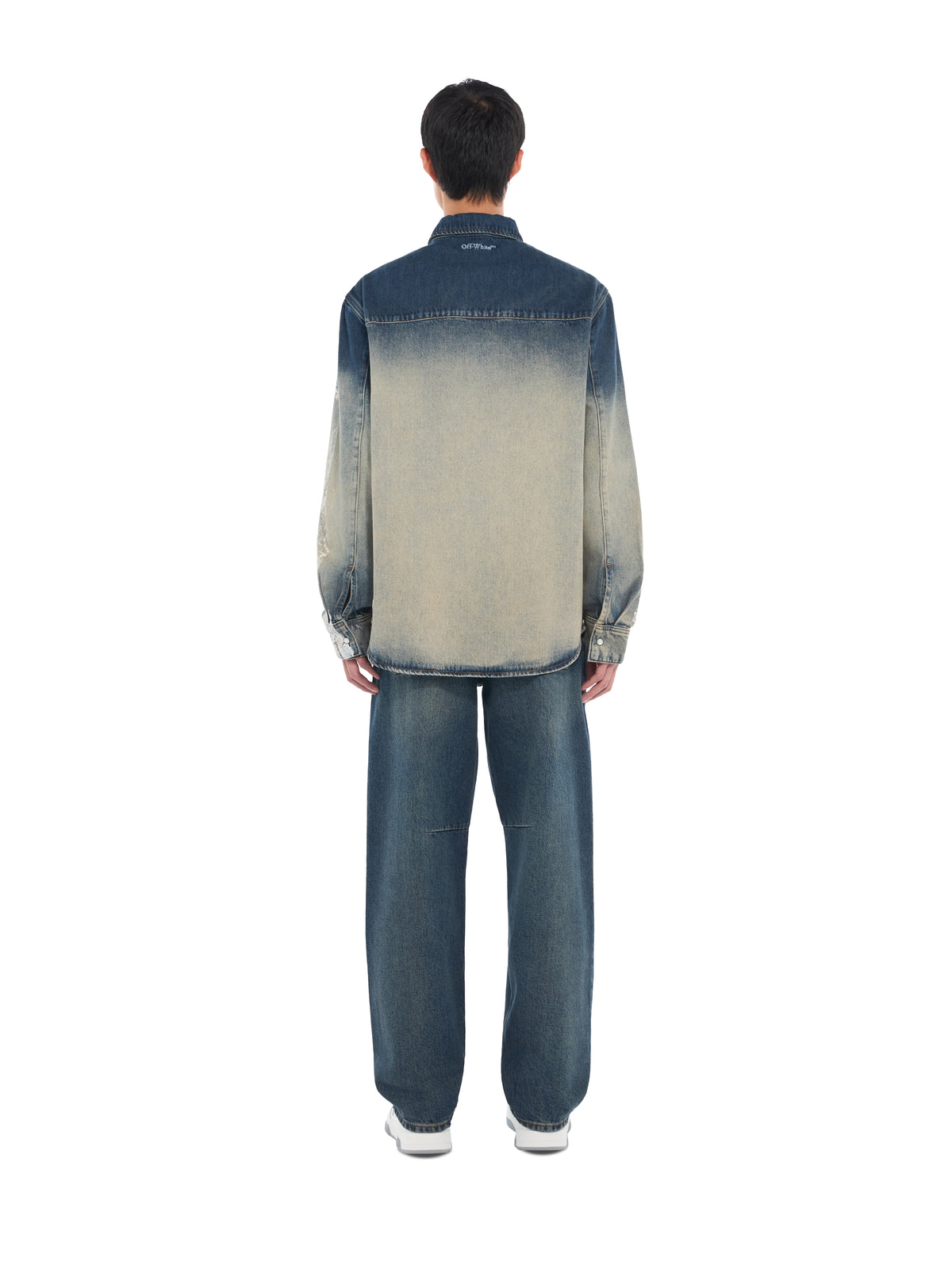 OFF WHITE City Nature Regular Denim Shirt OMBRE BLEACH BLUE 44MYD05YF26D004