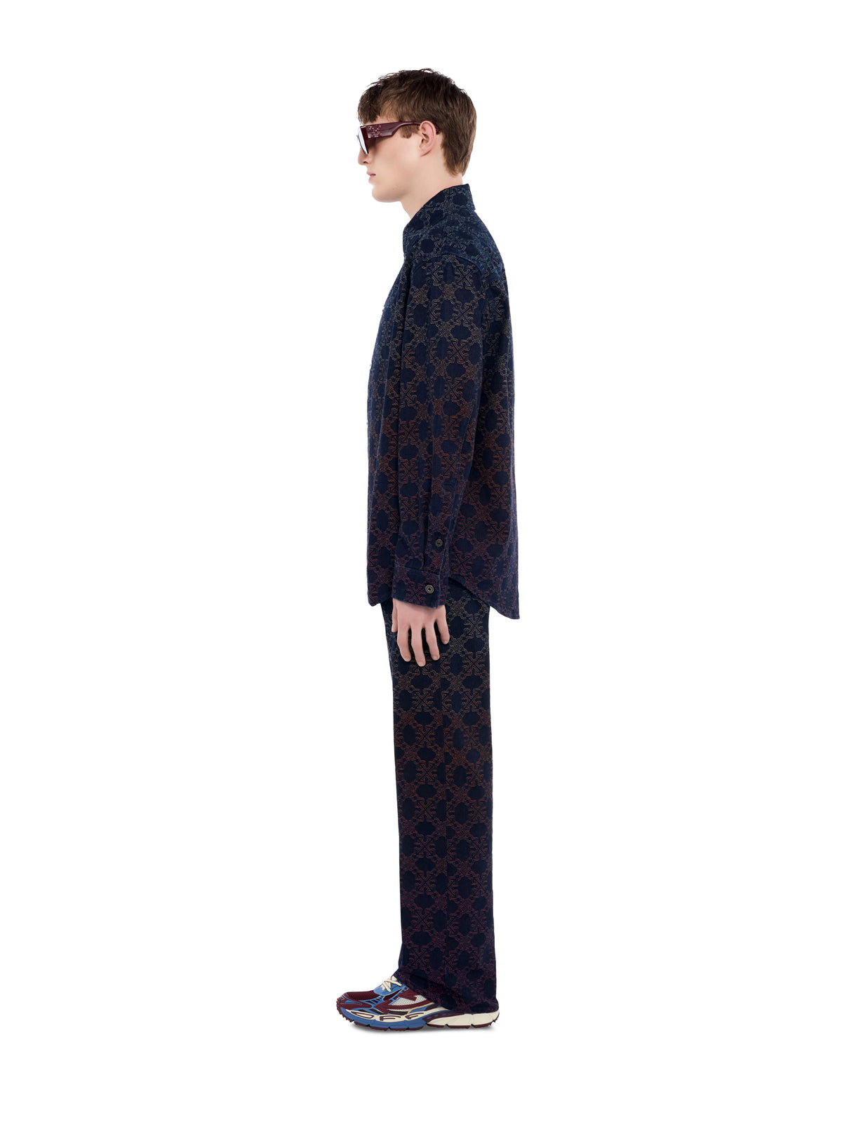 OFF WHITE Arrow Monogram Degradé Jacquard Denim Overshirt DEGRADE 44MYD060F26D001
