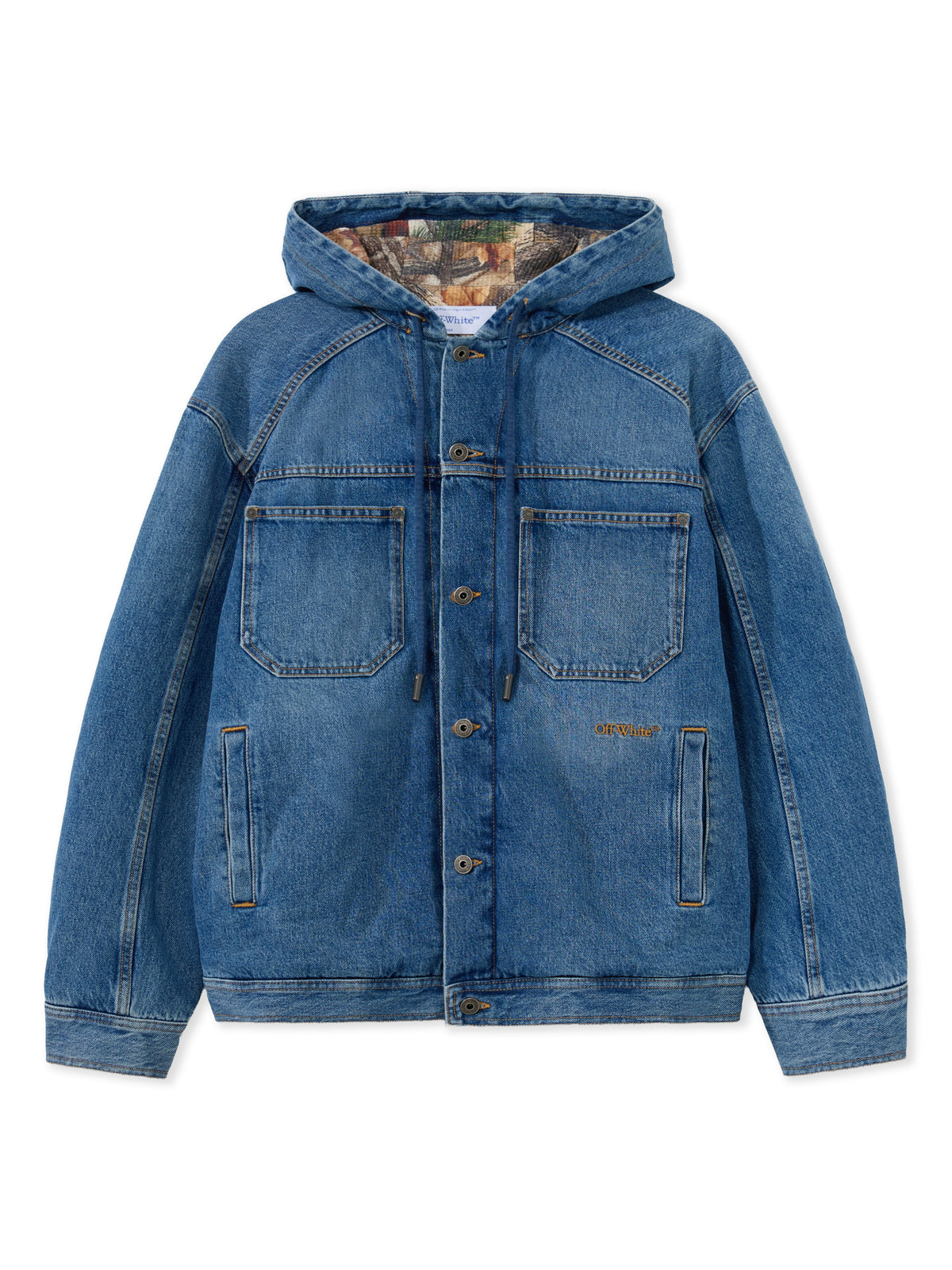 OFF WHITE Bookish Padded Denim Jacket LIGHT MEDIUM BLUE 44MYE09SF26D002