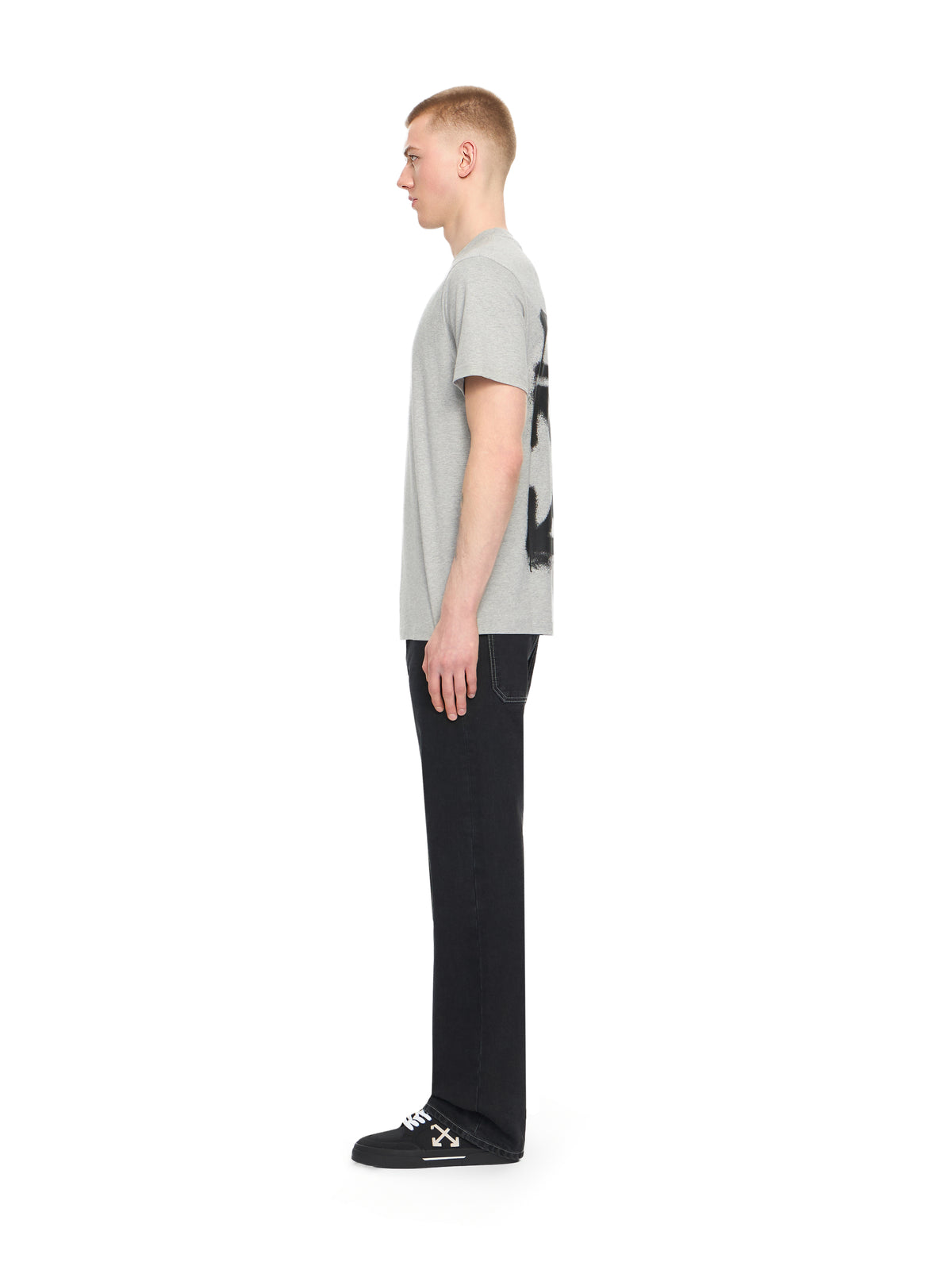 OFF WHITE Slim Fit Graphic S/S T-Shirt LT HEATHER GREY 44OWOS26T061