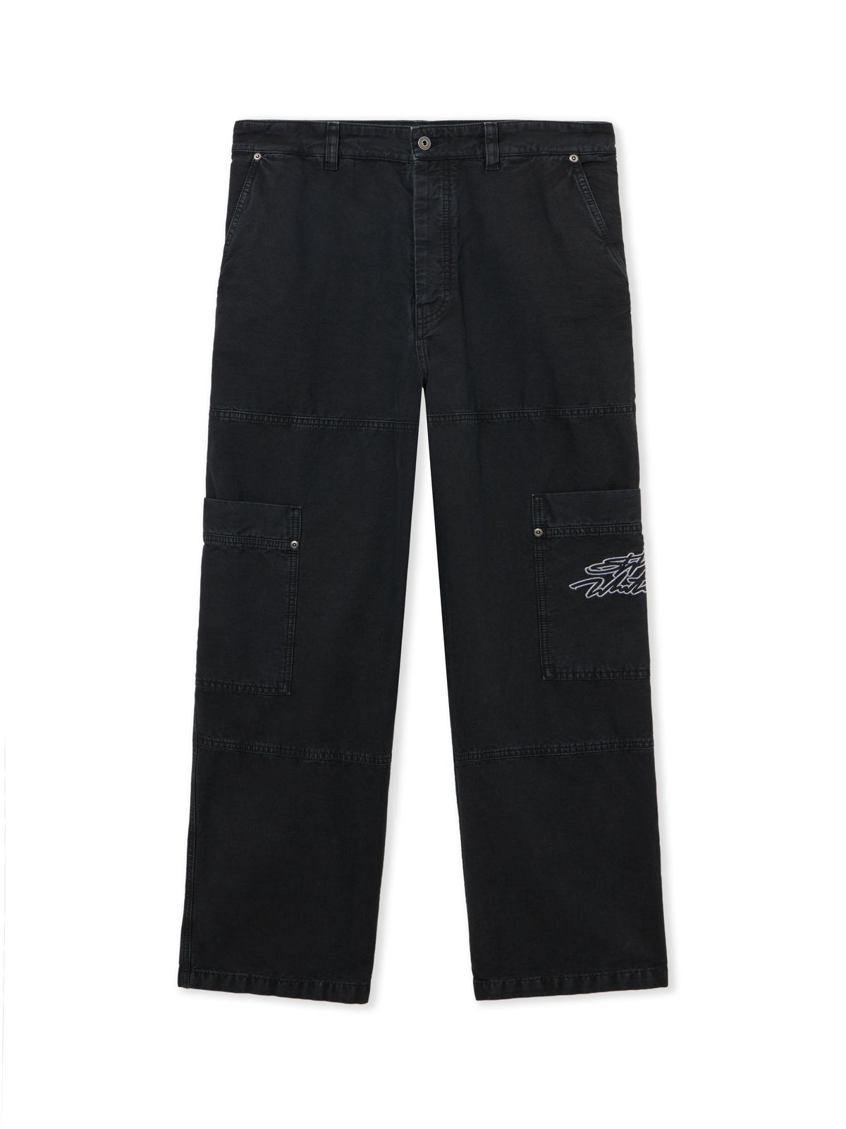 OFF WHITE Script Garment-Dyed Cargo Pants BLACK 44XCF04ES26F001