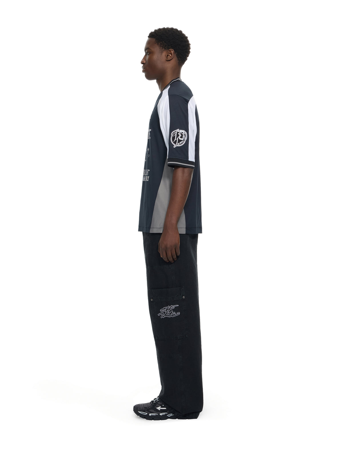 OFF WHITE Script Garment-Dyed Cargo Pants BLACK 44XCF04ES26F001