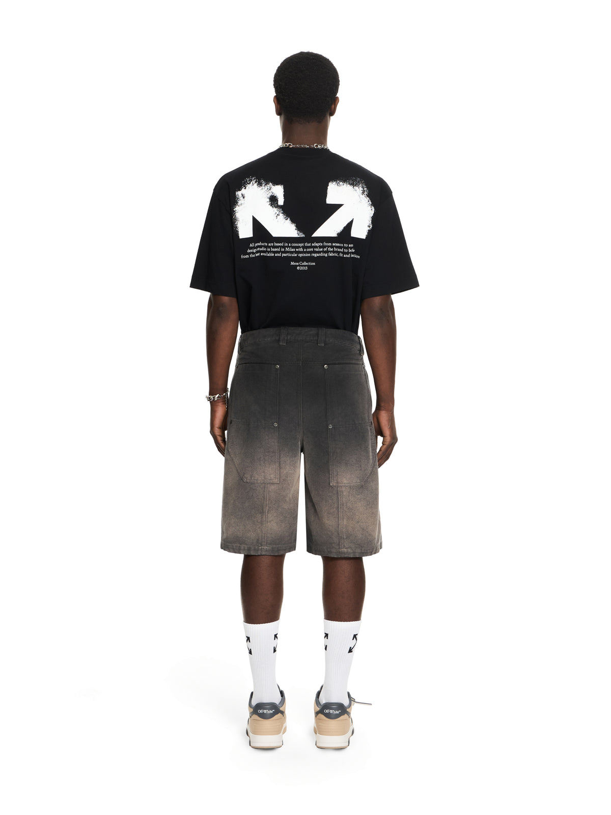 OFF WHITE OWR Gradient Carpenter Shorts BLACK 44XCS005S26F001