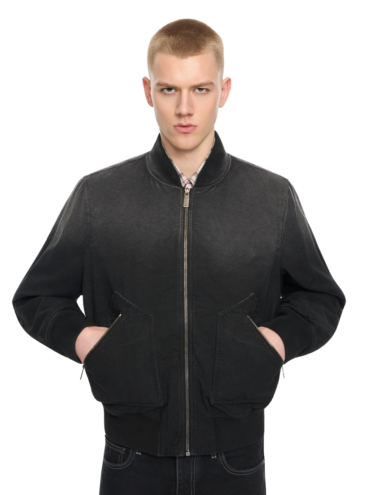 OFF WHITE OWR Gradient Bomber Jacket BLACK 44XEH05OS26F001