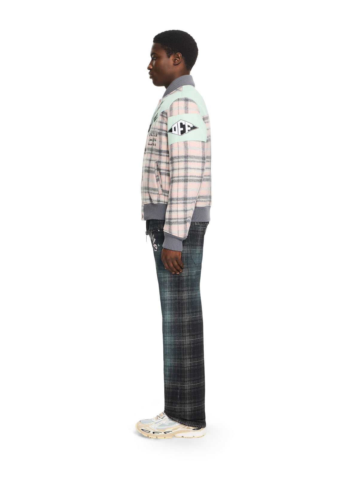 OFF WHITE Royal Check Varsity Jacket MINT 44XEH05RS26F001