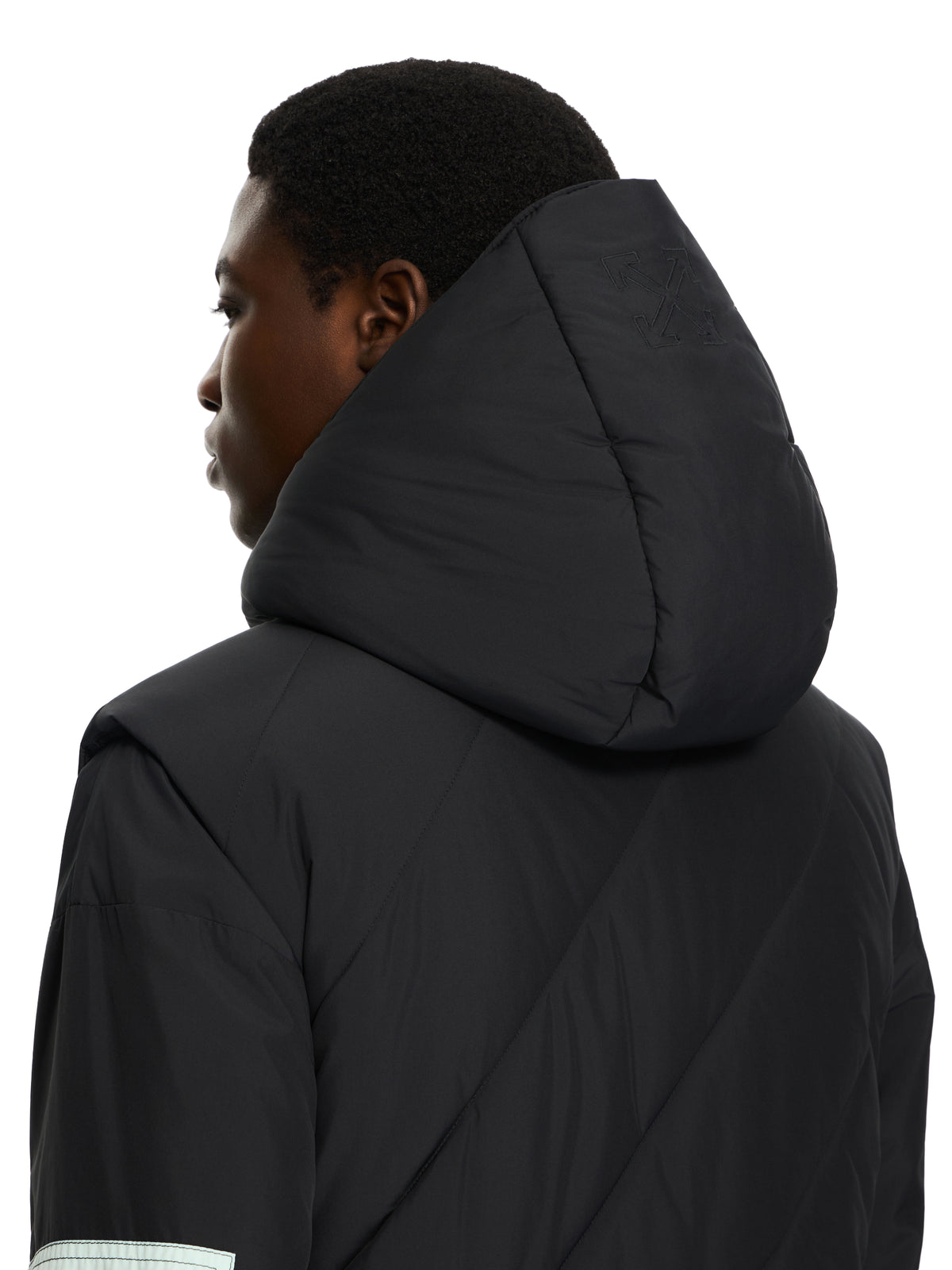 OFF WHITE Arrow Diagonal Puffer Vest BLACK 44XEX00FS26F001