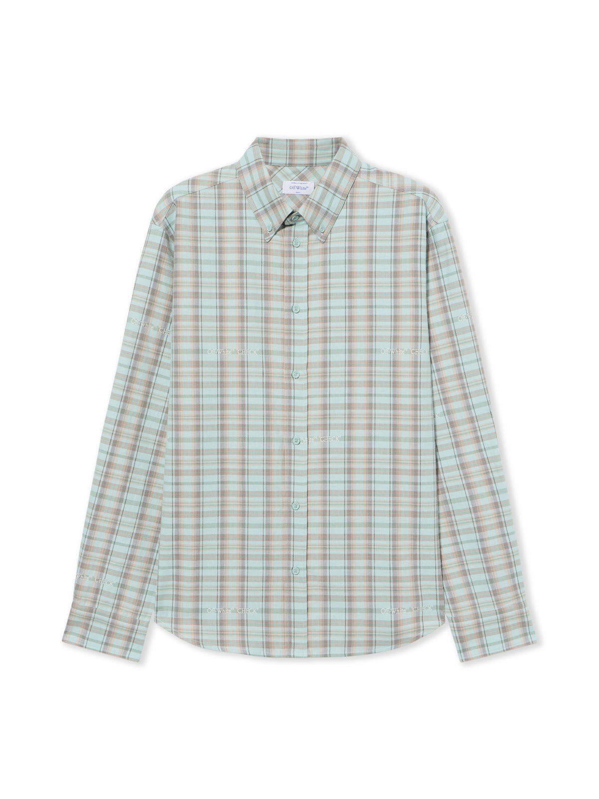 OFF WHITE Marker Check Flannel Regular Shirt MINT 44XGE04MS26F001
