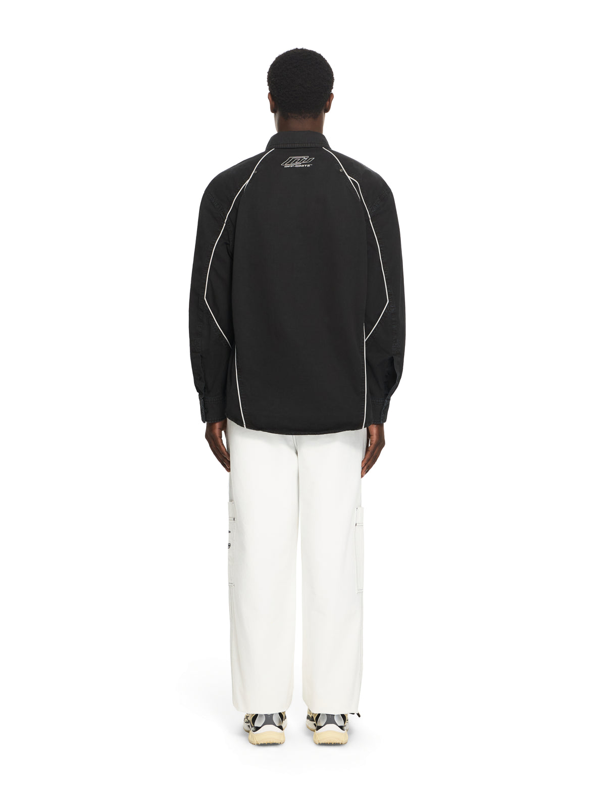 OFF WHITE Garment-Dyed Sporty Shirt BLACK 44XGE04RS26F001