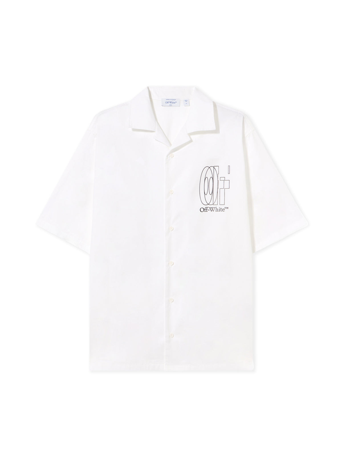 OFF WHITE Outline Double Arrow Bowling Shirt WHITE 44XGG01FS26F001