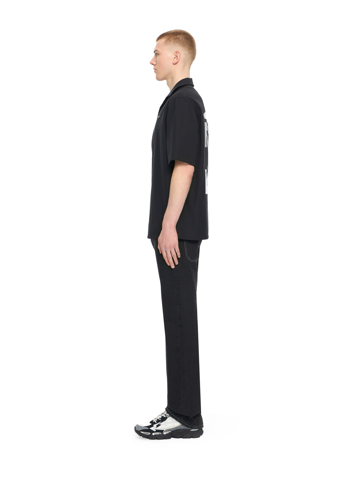 OFF WHITE Metal Arrow Bowling Shirt BLACK 44XGG01FS26F003