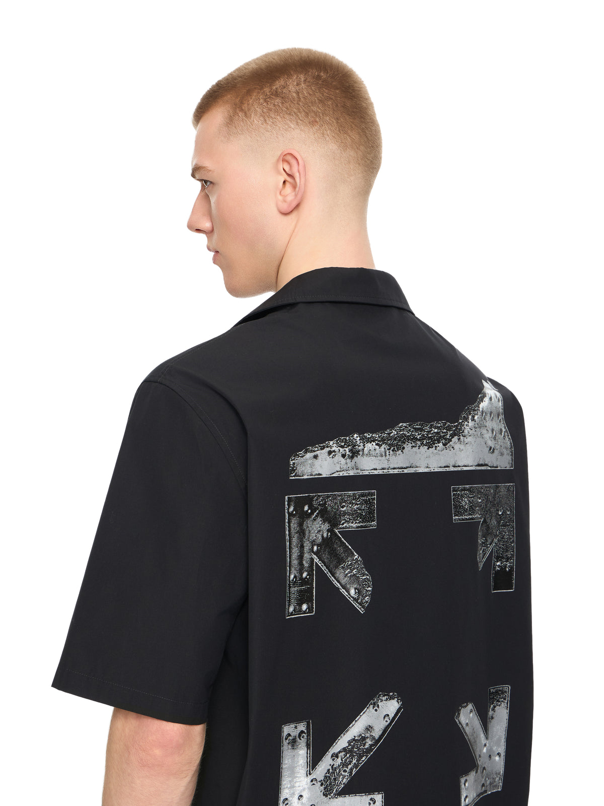 OFF WHITE Metal Arrow Bowling Shirt BLACK 44XGG01FS26F003