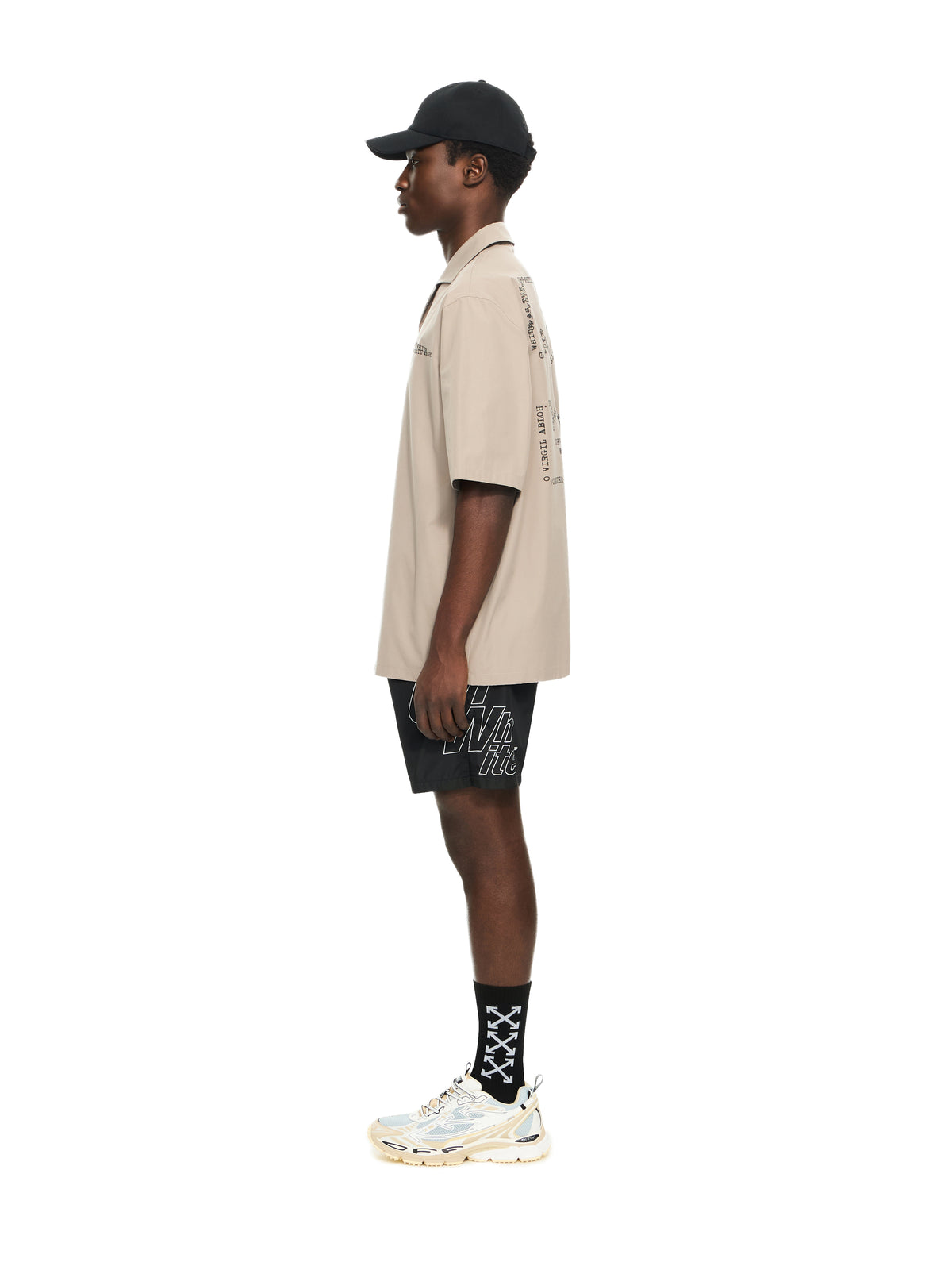 OFF WHITE Type Arrow Poplin Bowling Shirt STONE 44XGG01FS26F005