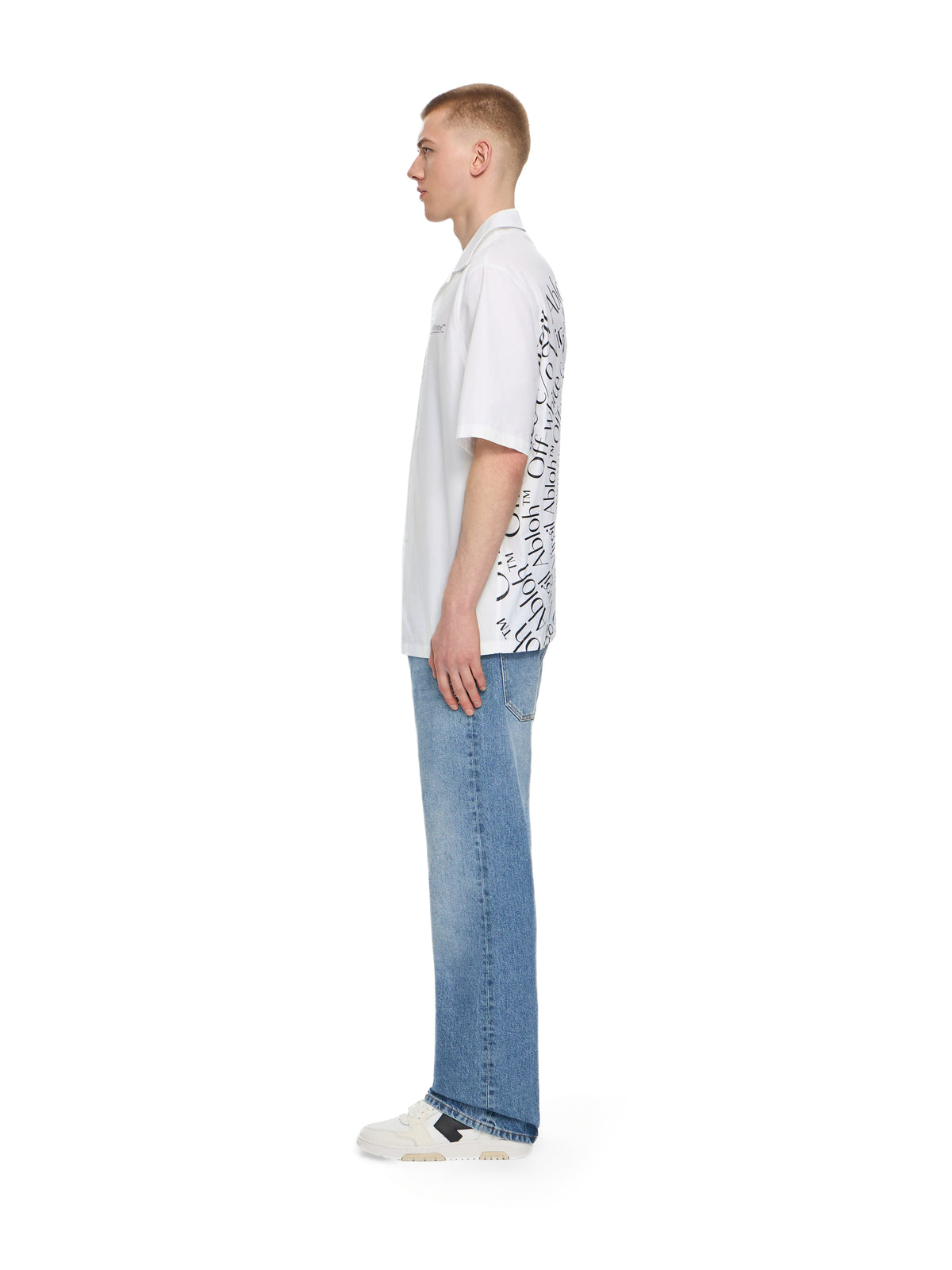 OFF WHITE Circle Off Bowling Shirt WHITE 44XGG01FS26F006